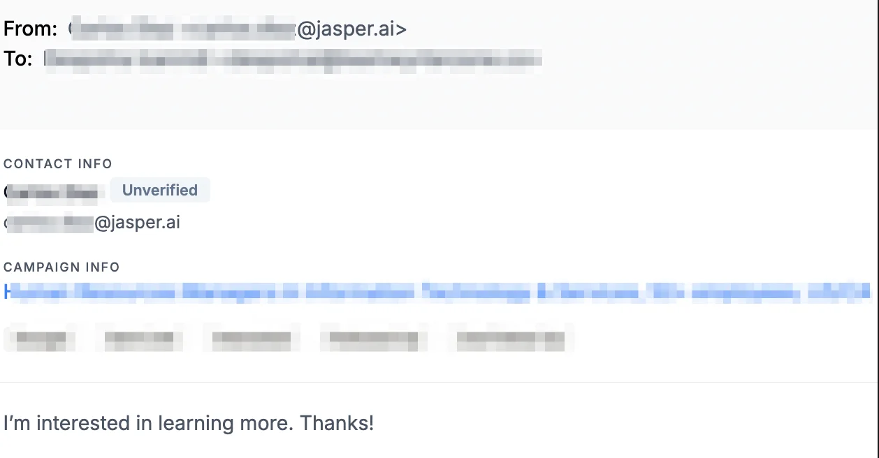 Jasper Reply